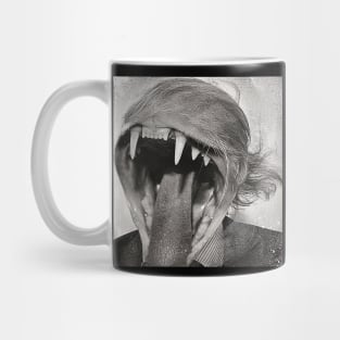 Original Surrealistic Grotesque Cat Face Design Mug